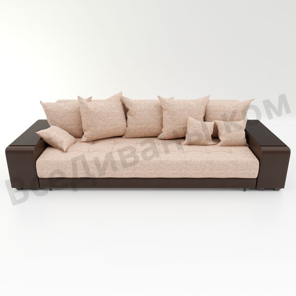 Прямой диван Дубай бежевая рогожка, вариант 1 