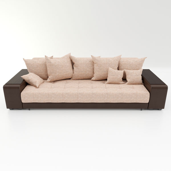 Прямой диван Дубай бежевая рогожка, вариант 1 
