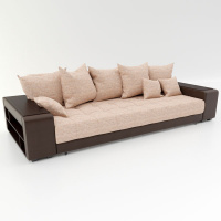 Прямой диван Дубай бежевая рогожка, вариант 1