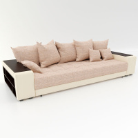 Прямой диван Дубай бежевая рогожка, вариант 2