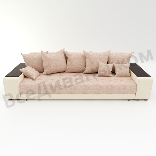 Прямой диван Дубай бежевая рогожка, вариант 2 
