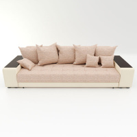 Прямой диван Дубай бежевая рогожка, вариант 2 