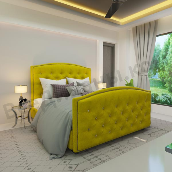 Кровать Мягкая кровать Верджиния Yellow 