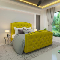 Кровать Мягкая кровать Верджиния Yellow
