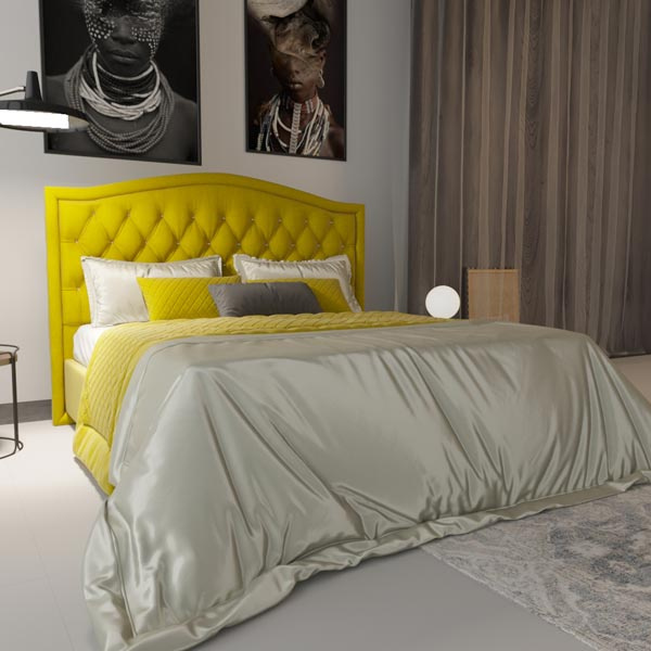 Кровать Мягкая кровать Флоренция Yellow 